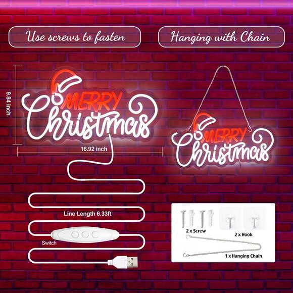 Christmas Neon Sign Led Candy Dimmable Light Up Sign for Wall Decorations - Picture 7 of 7